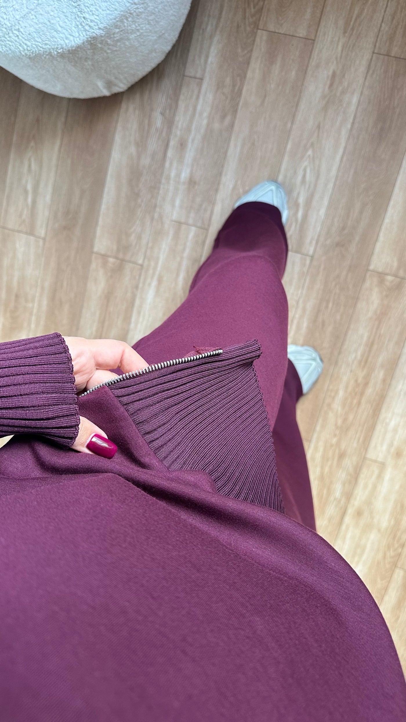 Bordo Balıkçı Yaka Yan Fermuarlı Modal Takım
