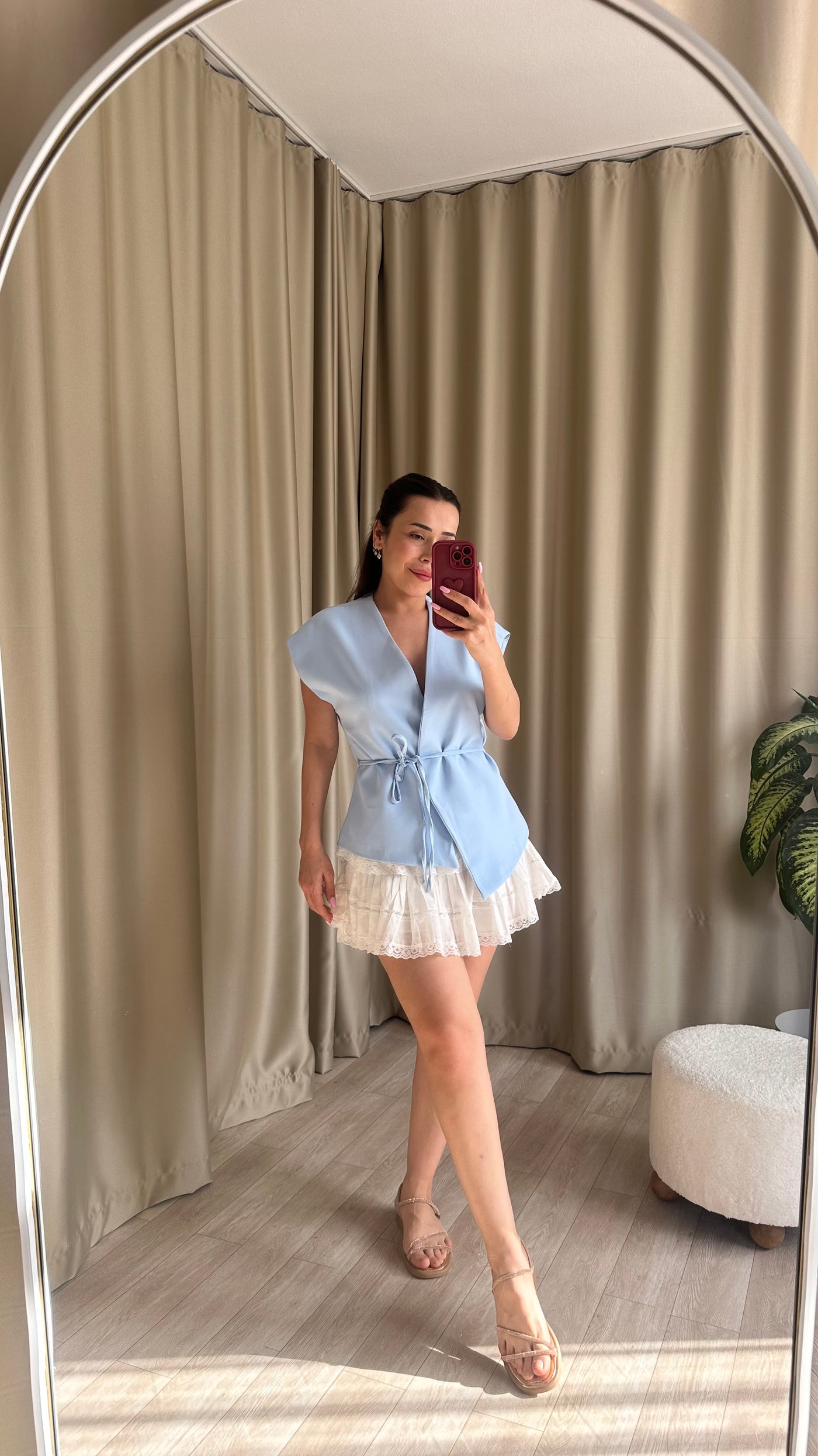 BEBE mavisi BELDEN İP KUŞAKLI YELEĞİMİZ