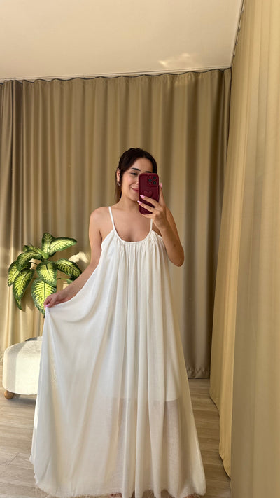 Beyaz Pamuklu elbise