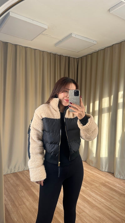 Peluş Teddy detaylı şişme mont