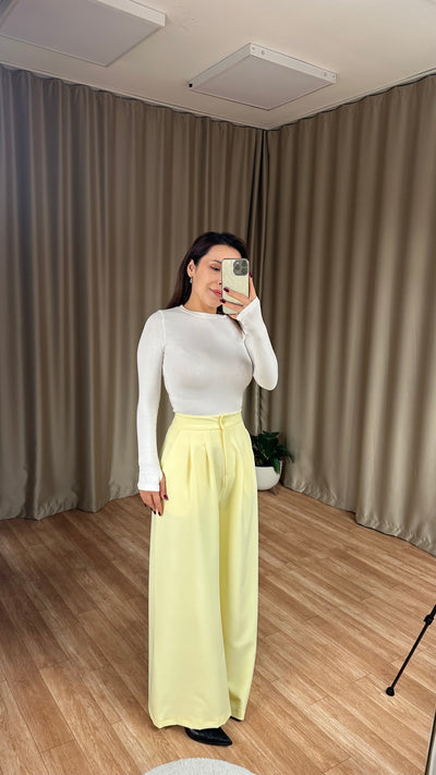 Bebe sarısı palazzo pantolon
