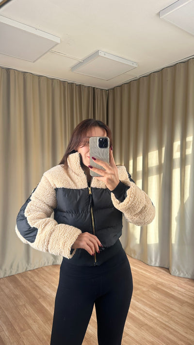 Peluş Teddy detaylı şişme mont