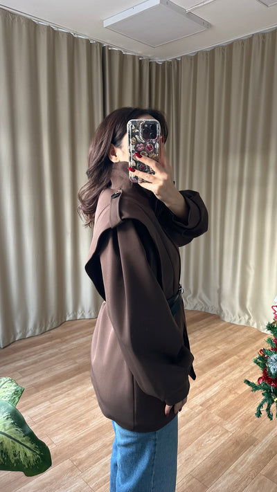 Kahve apoletli ceket