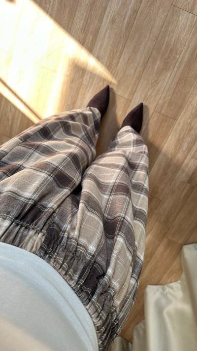 Kahve ekose pantolon