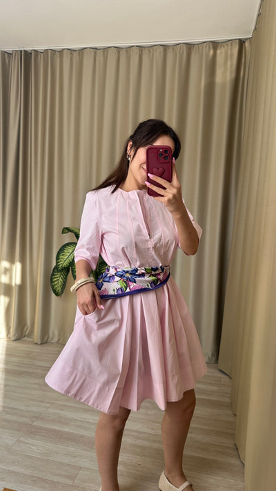 Pembe Volanlı Elbise