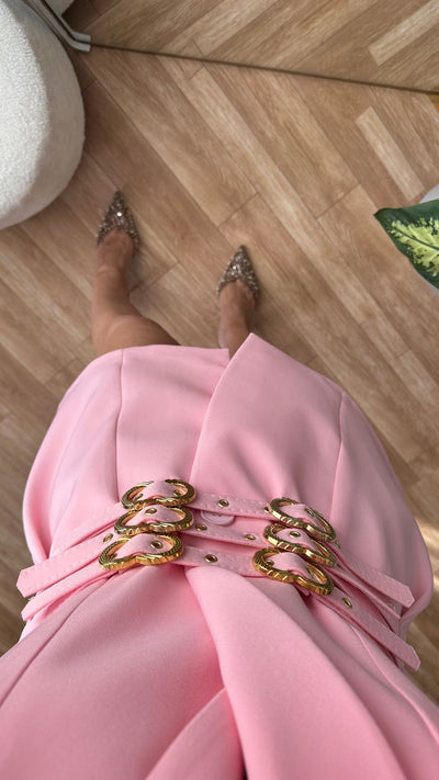 Kendinden kemer detaylı Ceket