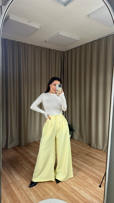 Bebe sarısı palazzo pantolon