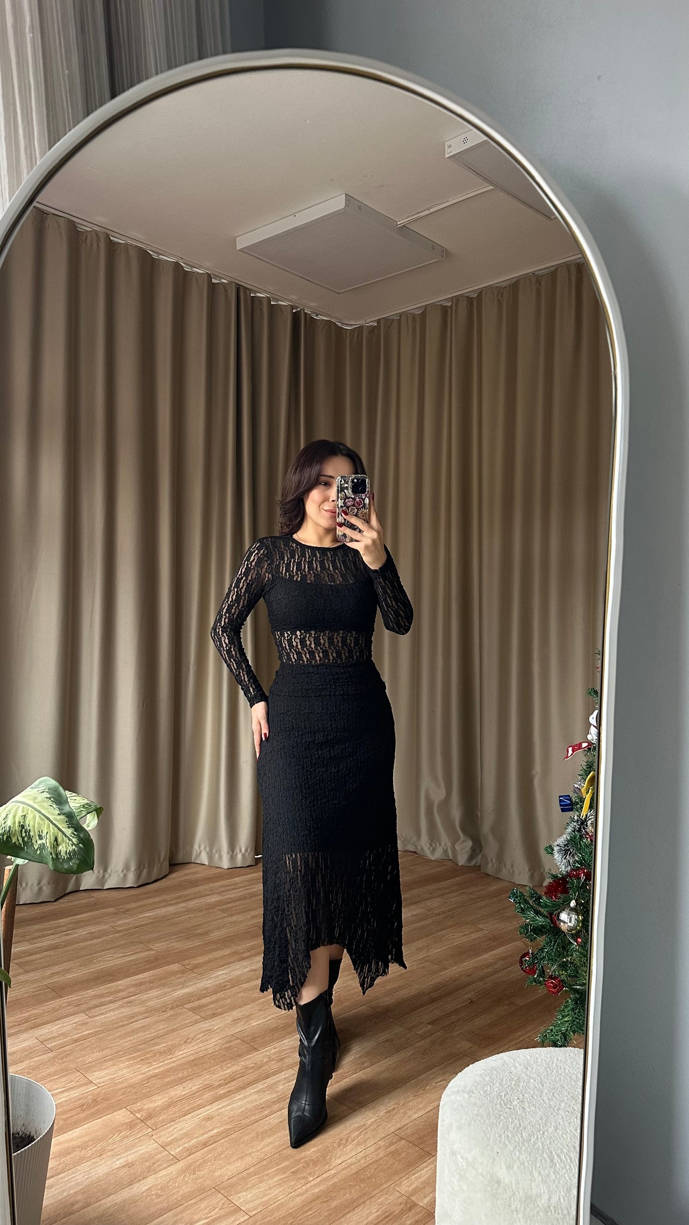 Dantel detaylı ikili takım ￼