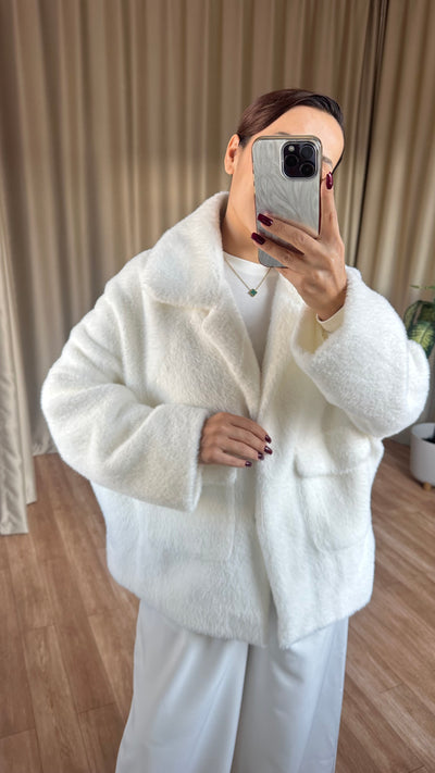 Ekru Peluş kürk