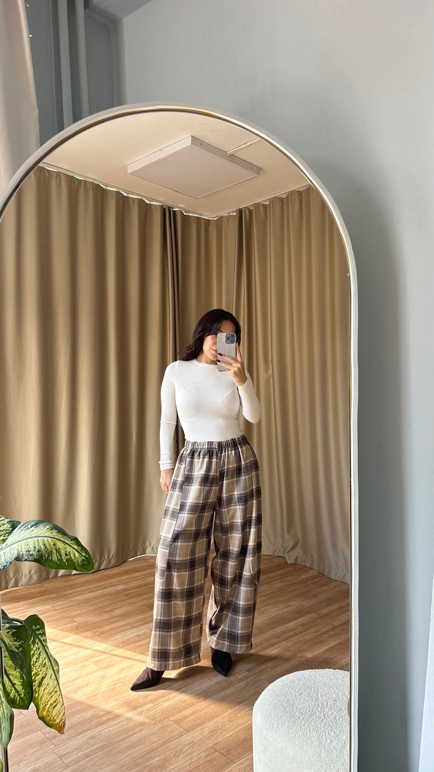 Kahve ekose pantolon