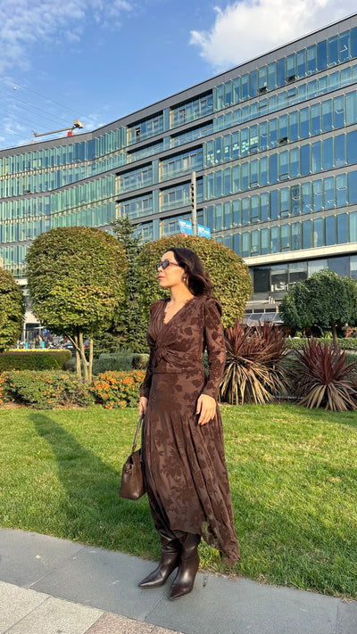 Dantel detaylı kadife baskılı takım