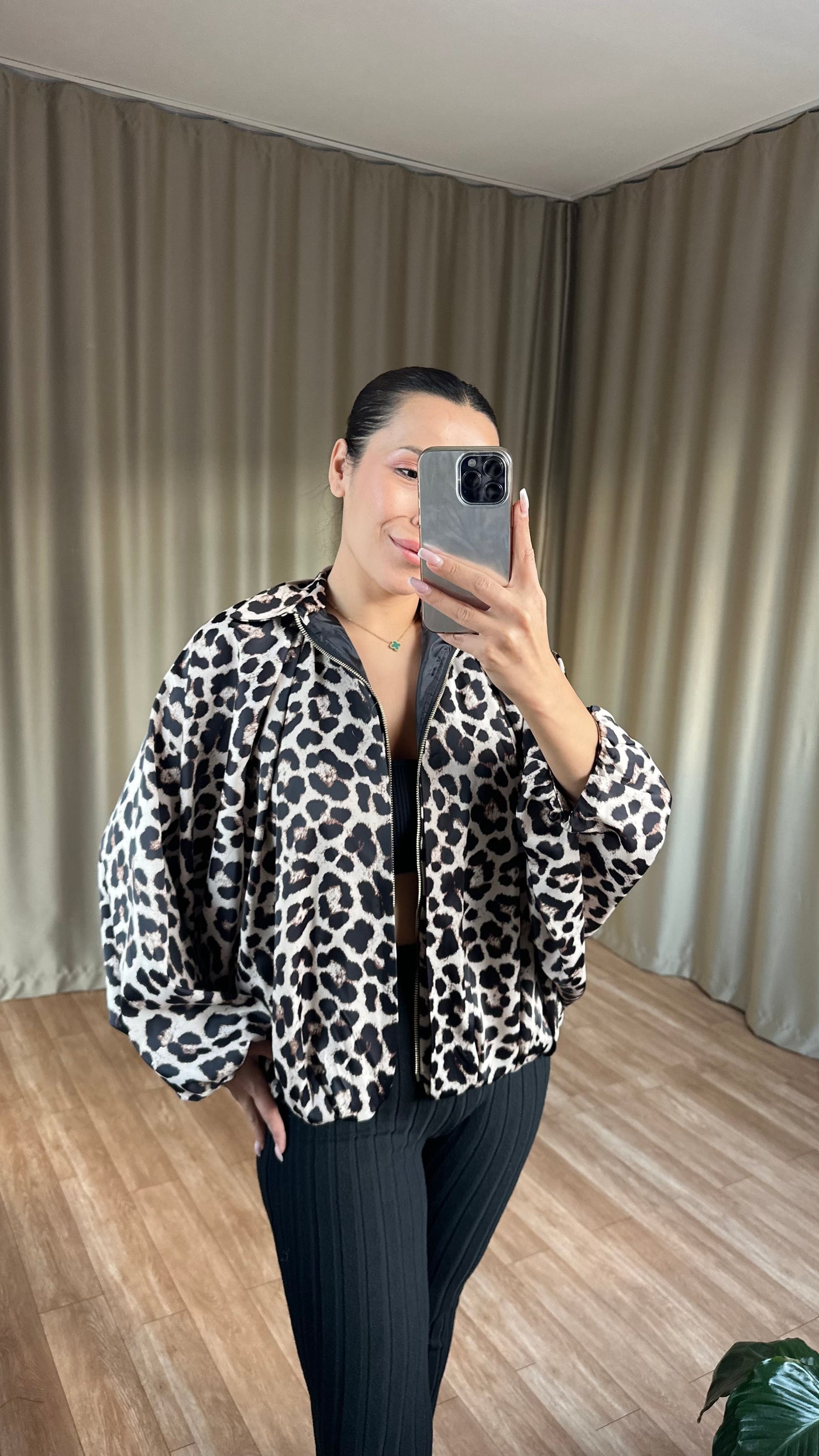 Bomber leopar ceket
