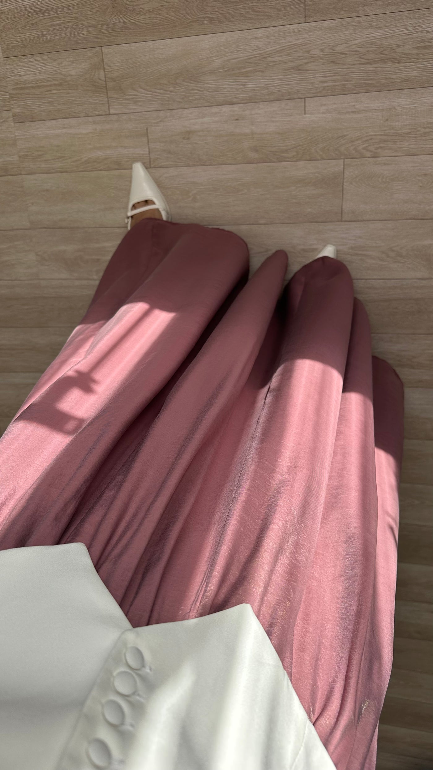 Gül kurusu Beli Lastikli Modal etek