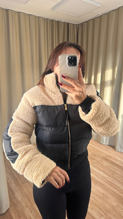 Peluş Teddy detaylı şişme mont