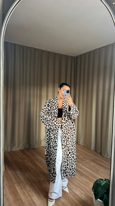 leopar şardonlu Yumoş desenli hırka