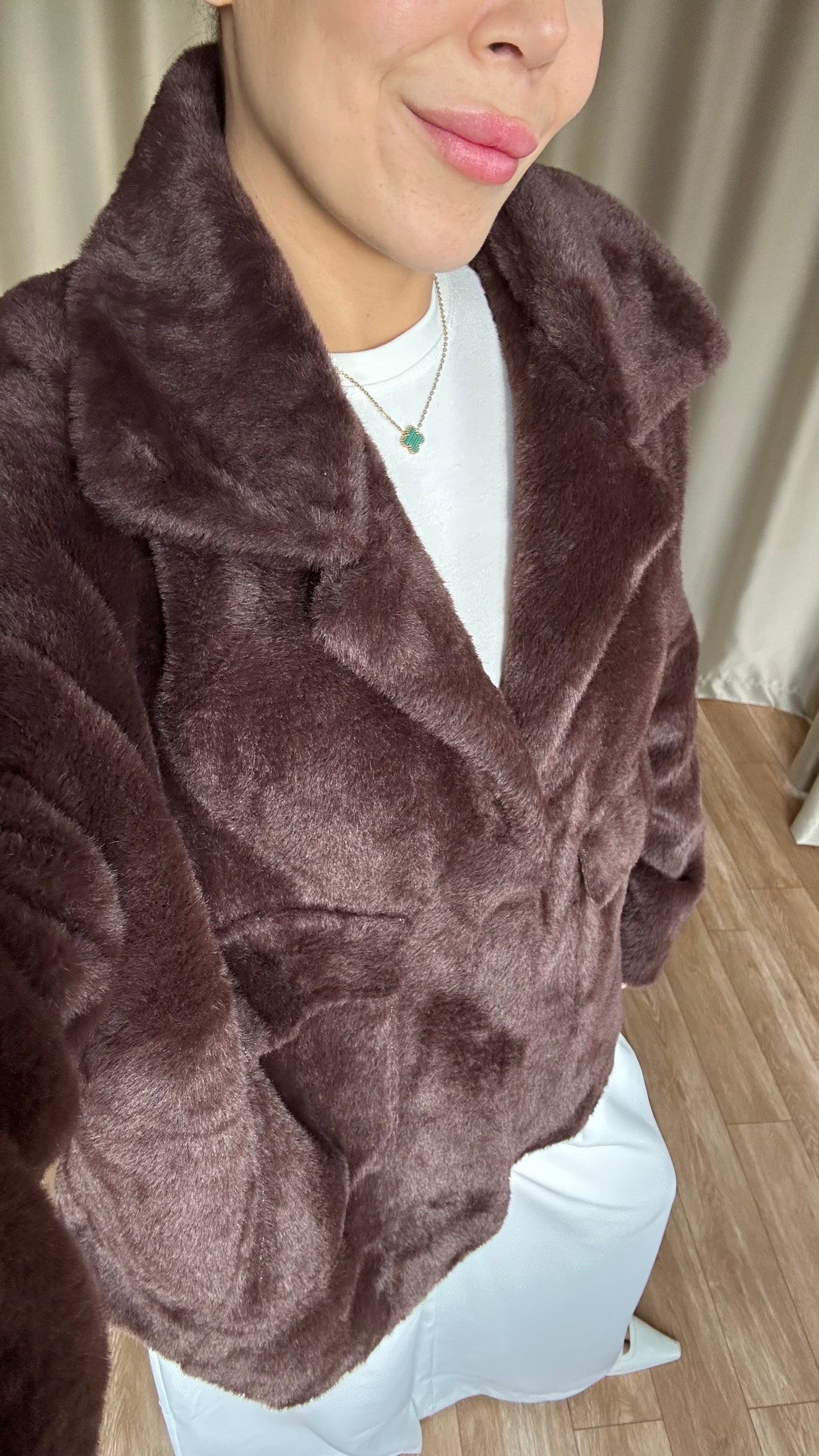 Acı kahve peluş kürk