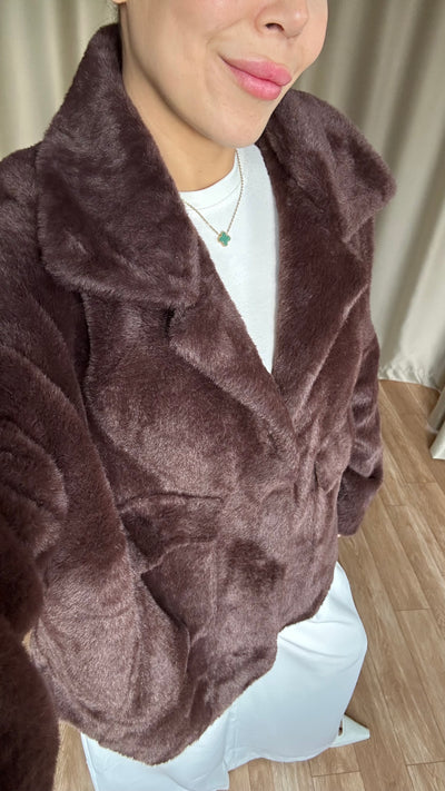 Acı kahve peluş kürk