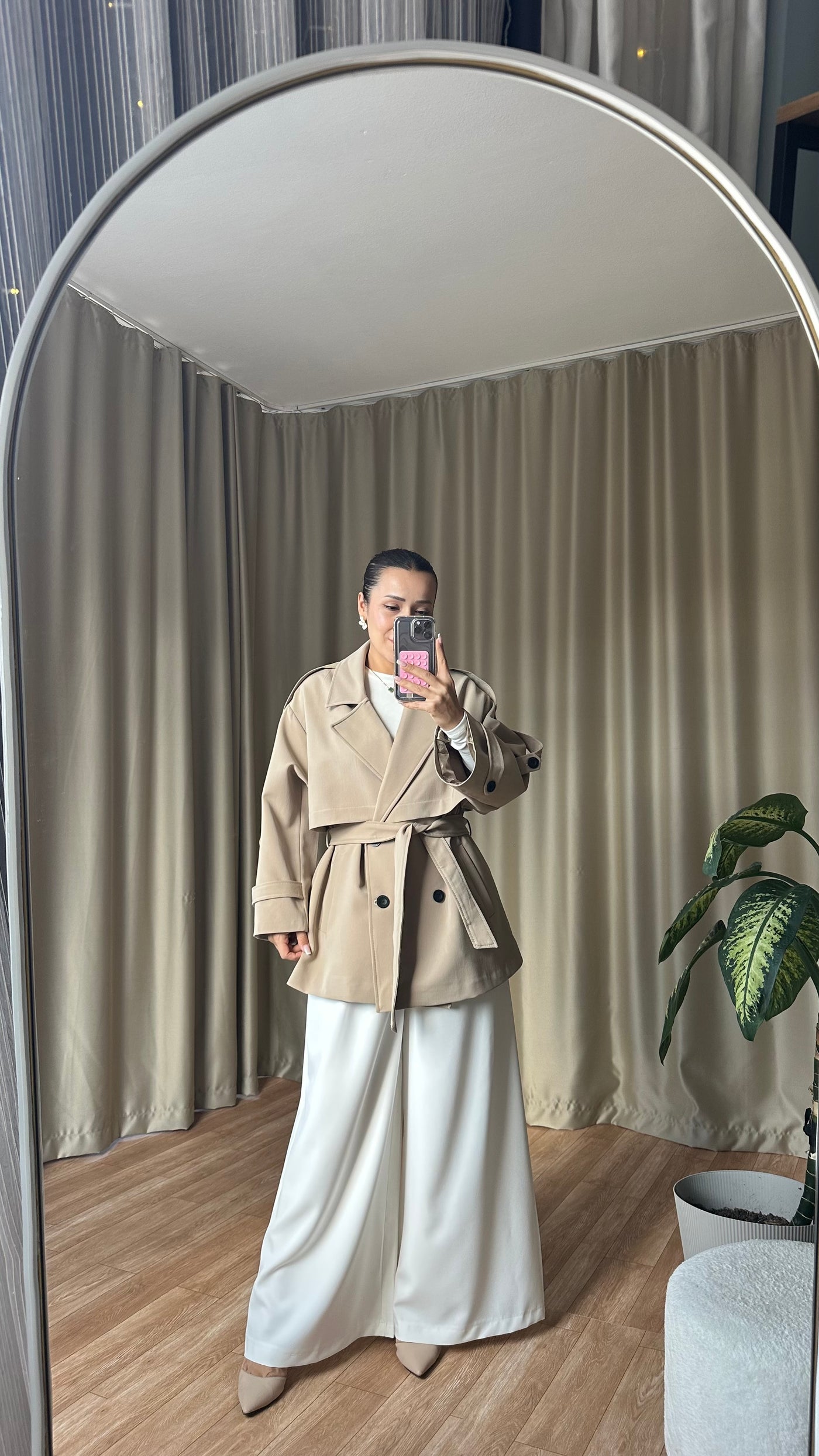 OVERSİZE DÜŞÜK OMUZ cAmel TRENÇKOT
