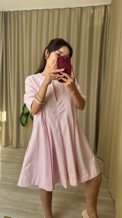 Pembe Volanlı Elbise