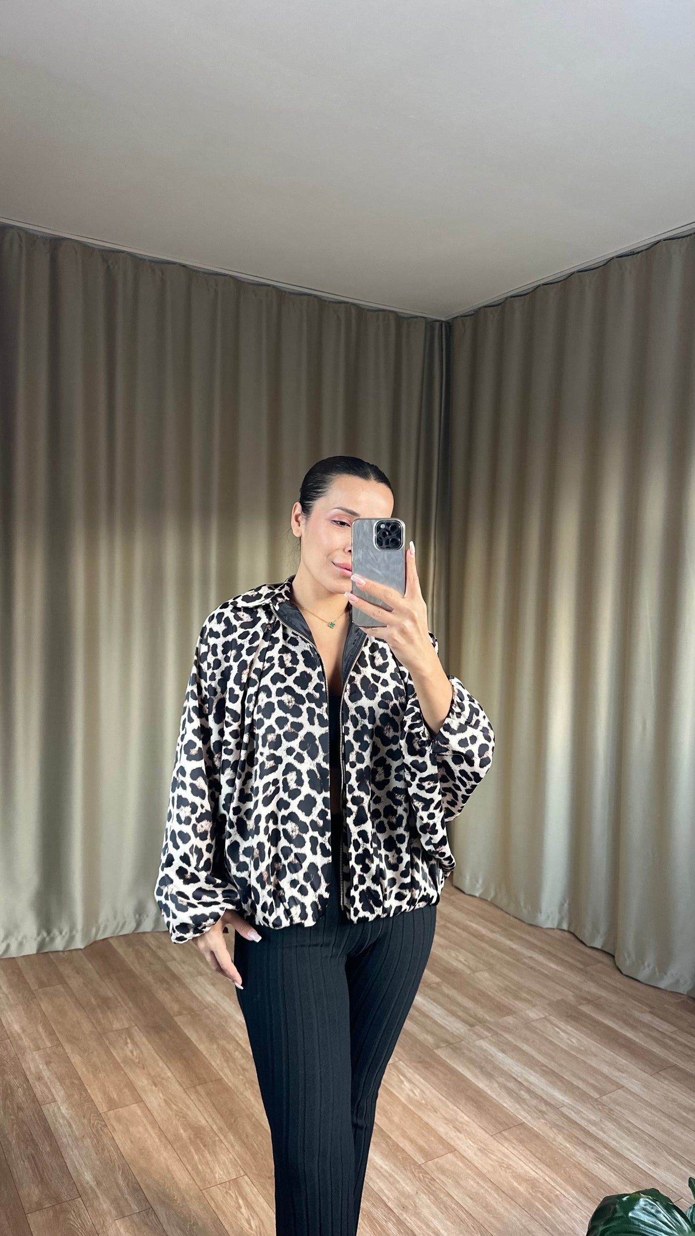 Bomber leopar ceket