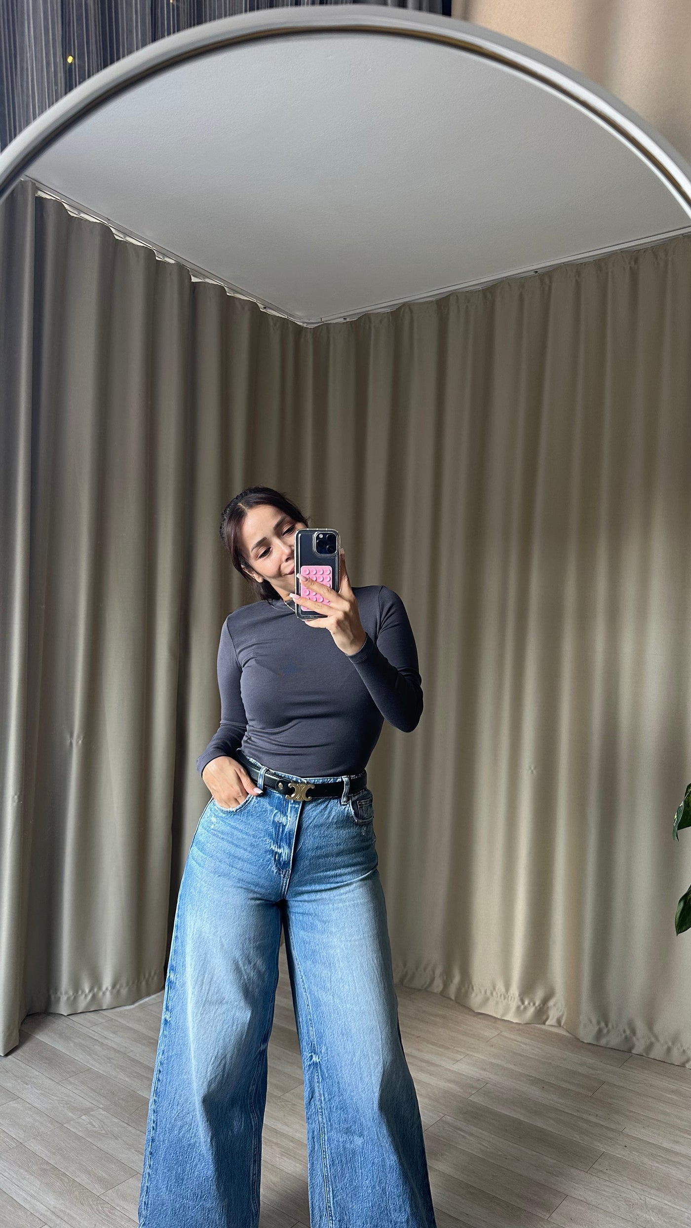 Oys Modal Kumaş Parmak Geçmeli Body antrisit