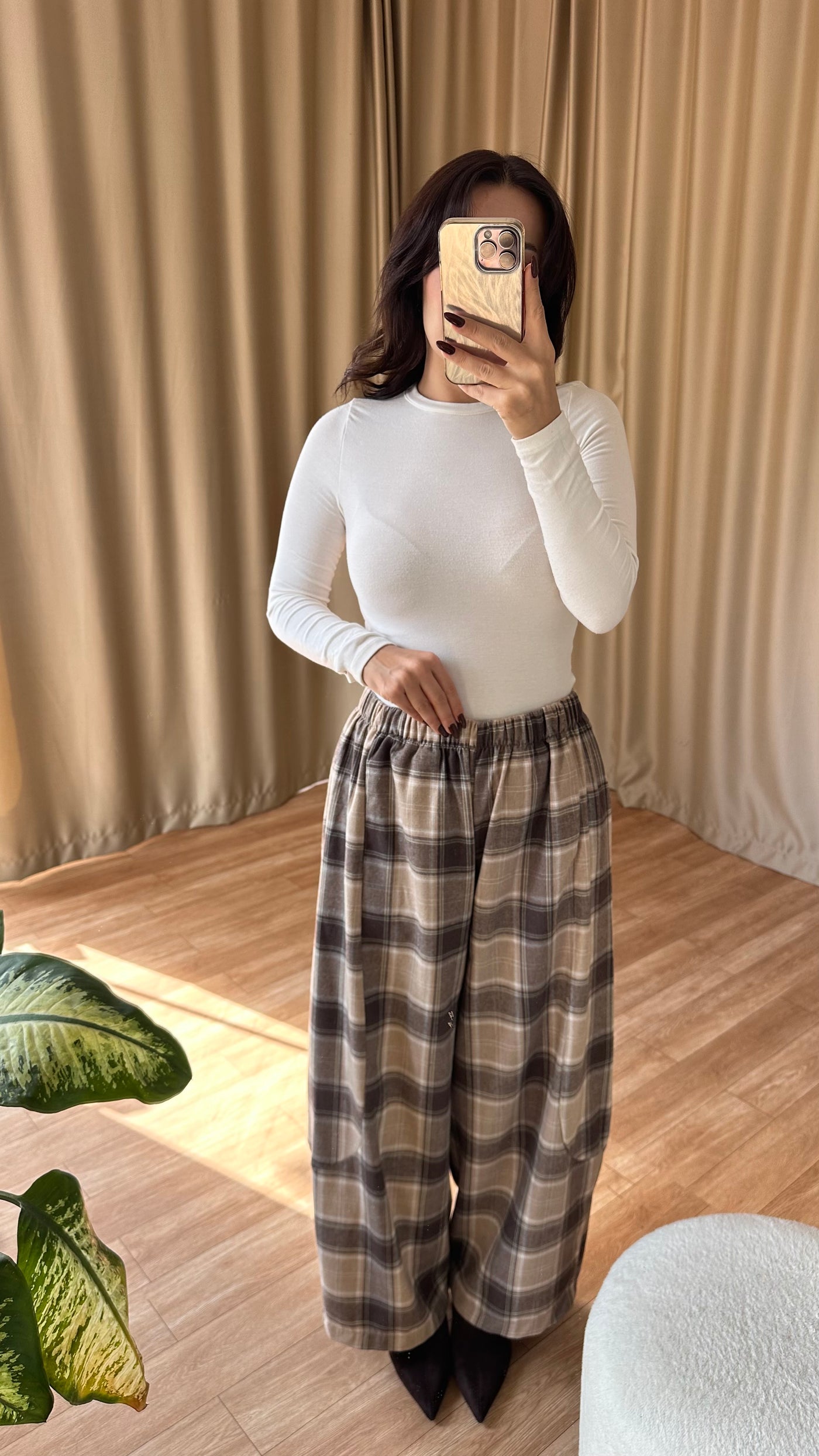 Kahve ekose pantolon