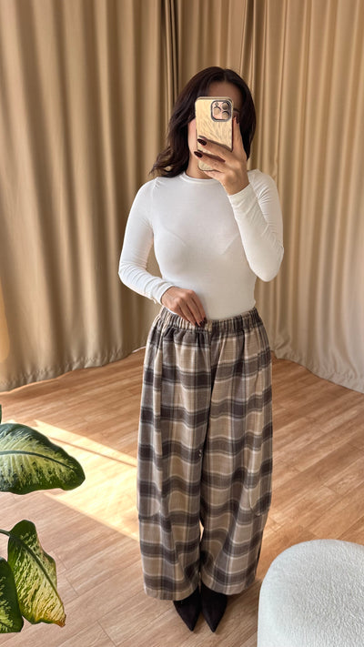 Kahve ekose pantolon