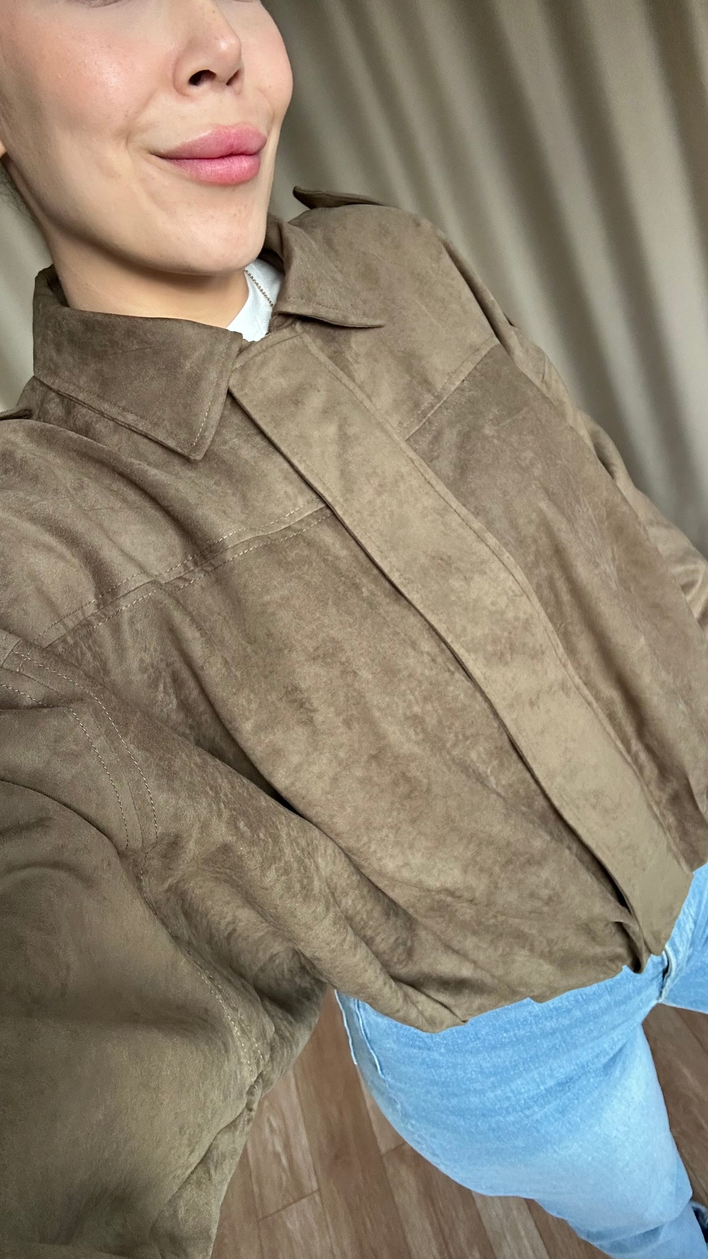 Haki süet bomber ceket