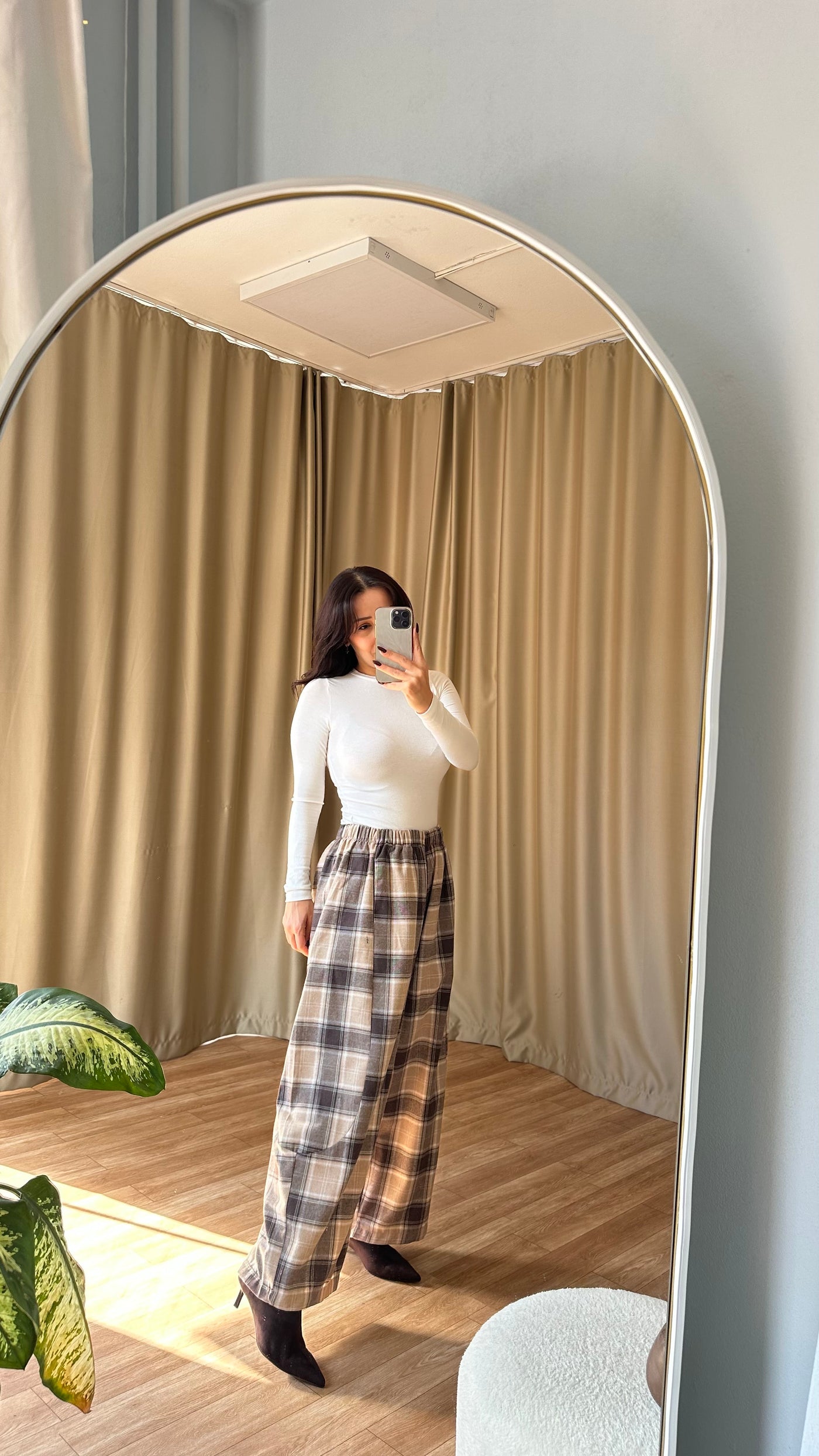 Kahve ekose pantolon