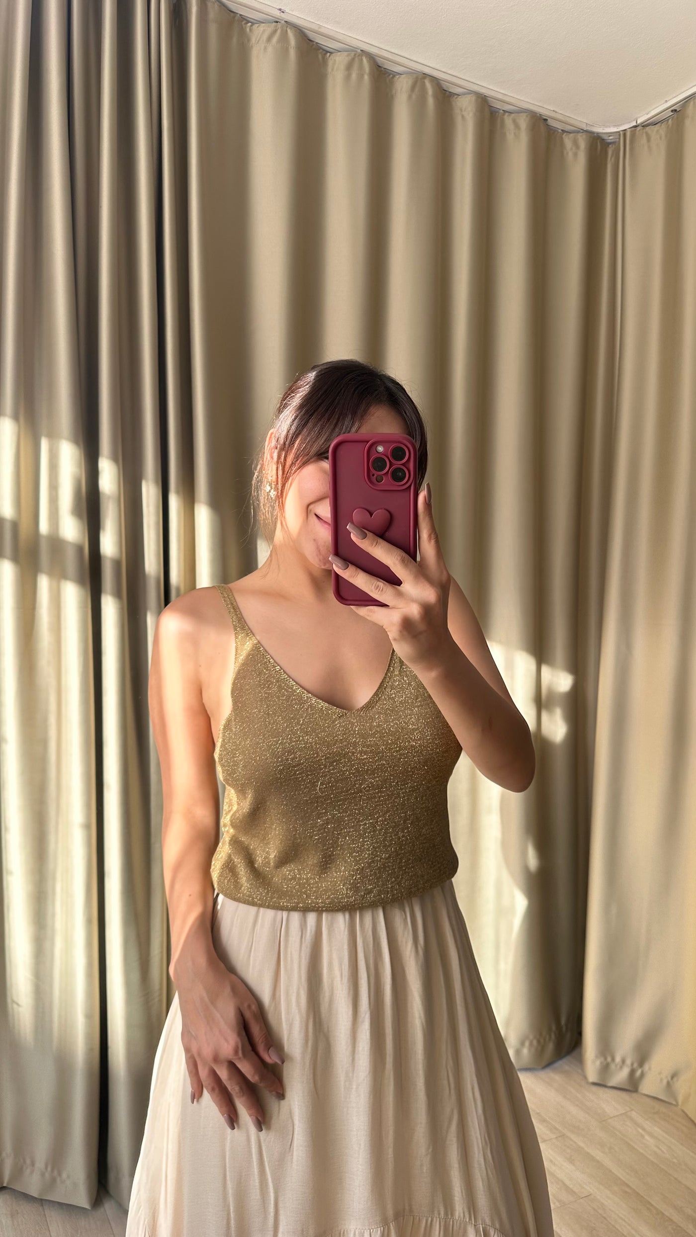 Simli askılı bluz